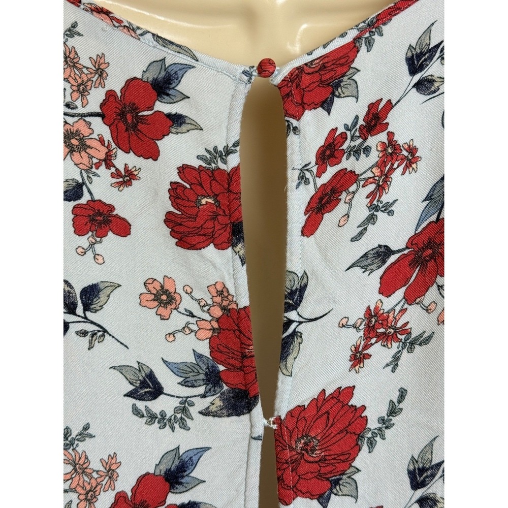 American Eagle Floral Mini Dress Size S Pale Blue Floral Babydoll Y2K Cottage - Picture 10 of 16
